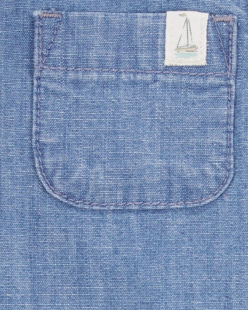 Set tres piezas de algodón, pantalón corto, camisa y camiseta, diseño tropical - Carter´s