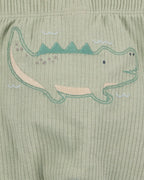 Set tres piezas de algodón, pantalón y dos bodies, diseño caimán - Carter´s