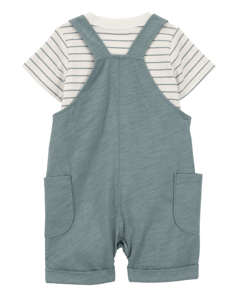 Set tres piezas de algodón, peto corto, camiseta y bandana - Carter´s