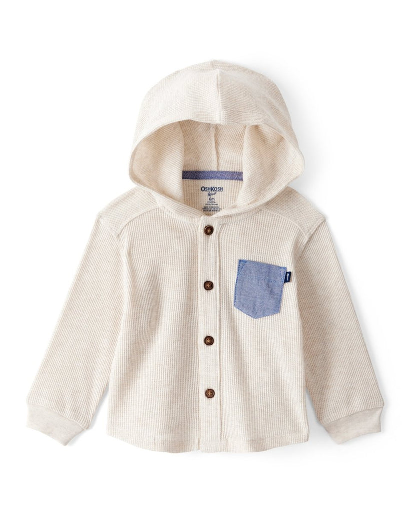 Sudadera con capucha blanca jaspeada para bebé niño - Carter's