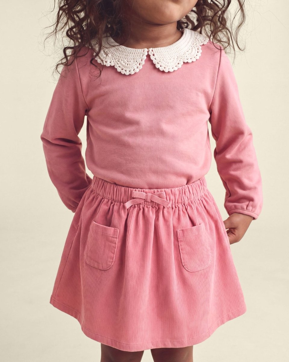 Sudadera de polar con cuello de ganchillo, rosa - Carter's