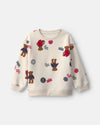 Sudadera de polar con osos navideños, crema