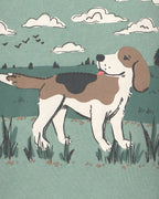 Sudadera de polar con perro y paisaje, verde - Carter's