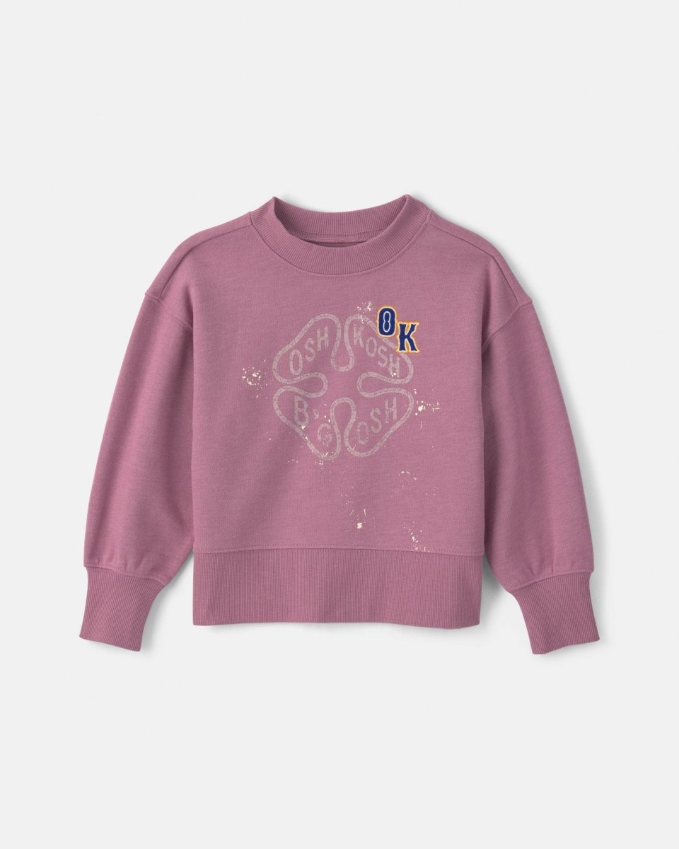 Sudadera de rizo francés con logo bordado, morado - Carter's