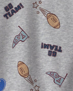 Sudadera de rizo francés «Game Day» con manga ranglan, gris - Carter's