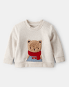 Sudadera diseño oso gris jaspeado para bebé