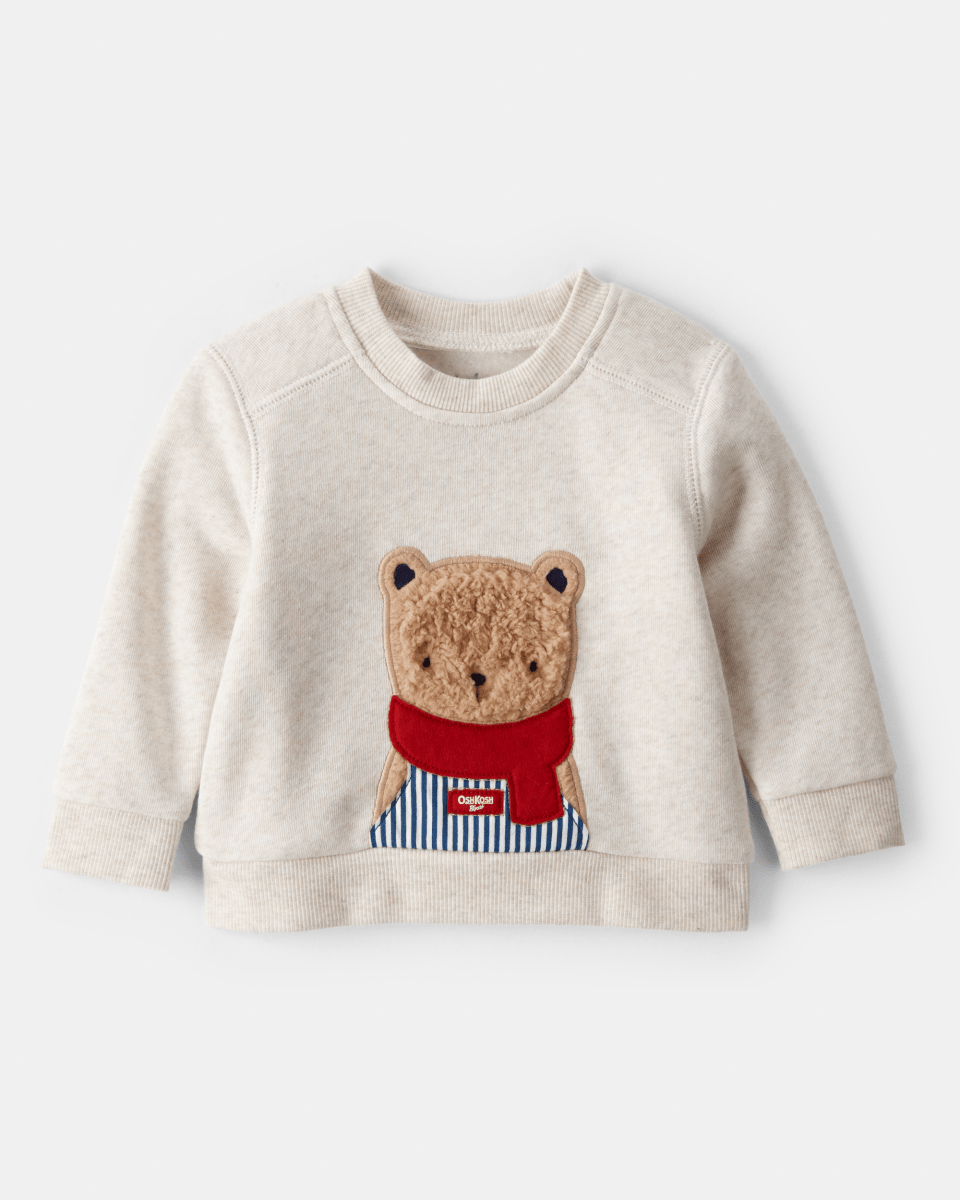Sudadera diseño oso gris jaspeado para bebé - Carter's