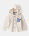 Sudadera gris jaspeada de punto con capucha