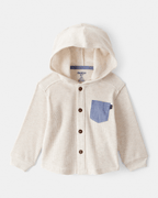 Sudadera gris jaspeada de punto con capucha - Carter's