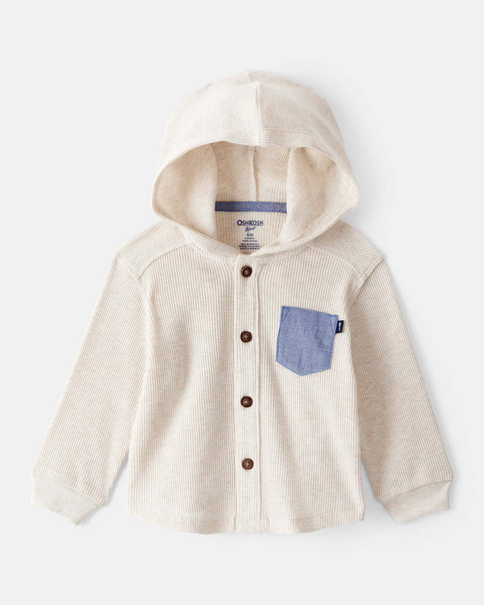Sudadera gris jaspeada de punto con capucha - Carter's
