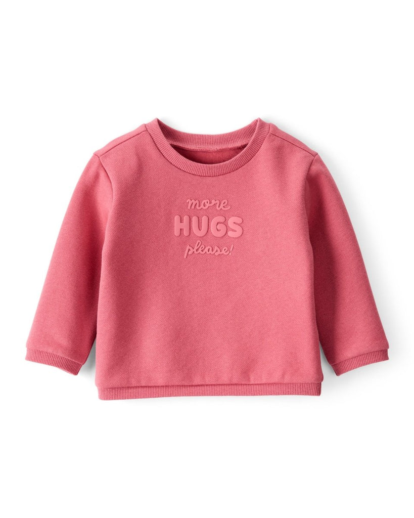 Sudadera rosa con mensaje "More Hugs Please" para bebé niña - Carter's