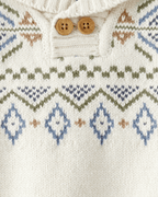Suéter intarsia blanco de punto con diseño estampado - Carter's