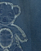 Vaquero de pierna ancha con oso aplicado, lavado medio - Carter's