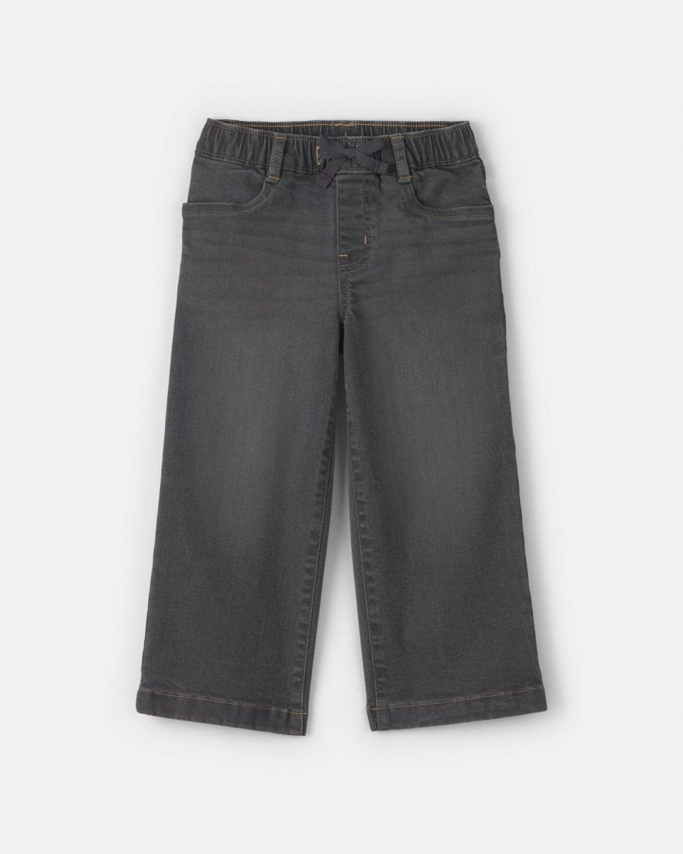 Vaquero de pierna ancha elástico, lavado gris oscuro - Carter's