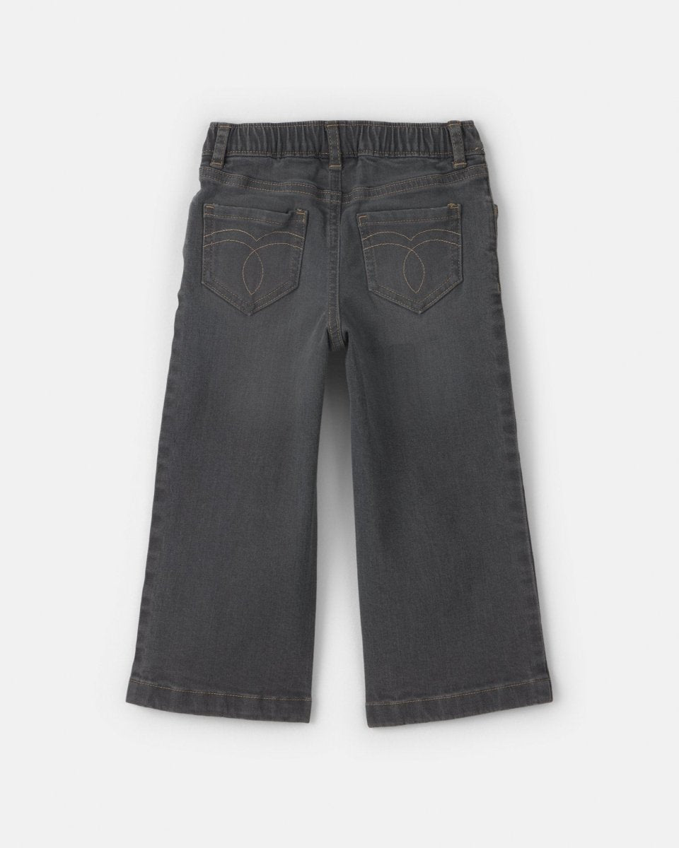 Vaquero de pierna ancha elástico, lavado gris oscuro - Carter's