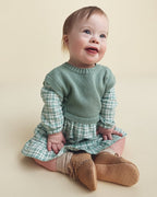 Vestido de franela con chaleco de punto, cuadros verdes - Carter's