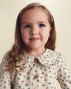 Vestido de pana de manga larga con cuello, floral - Carter's