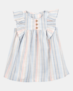 Vestido de rayas con mangas de volantes - Carter's