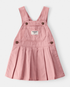 Vestido jumper de algodón plisado rosa - Carter's