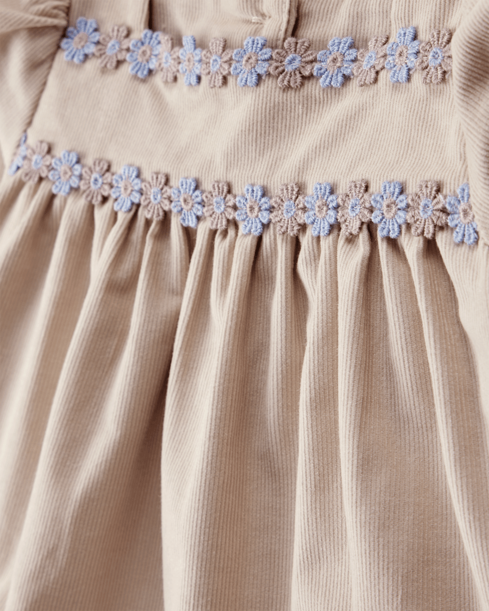 Vestido marrón de manga larga en tejido suave - Carter's