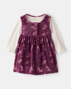 Vestido sin mangas de felpa floral con camiseta morado