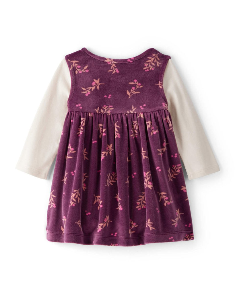 Vestido sin mangas de felpa floral con camiseta morado - Carter's